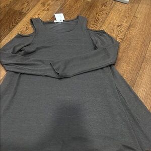 Love Riche Charcoal Long Sleeve Dress